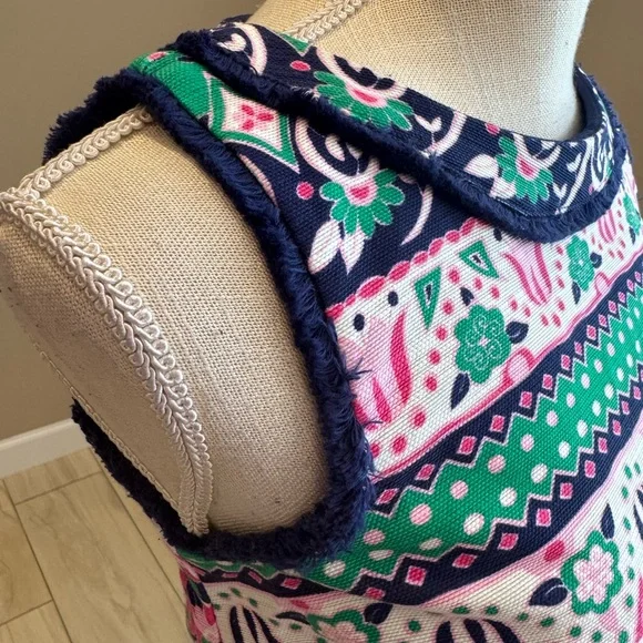 NWOT! TALBOTS Pink, White, and Green Floral Sleeveless Midi Dress - Picture 8 of 10